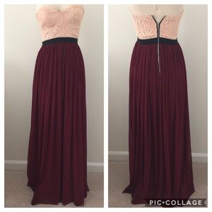 Lace bodice maxi dress